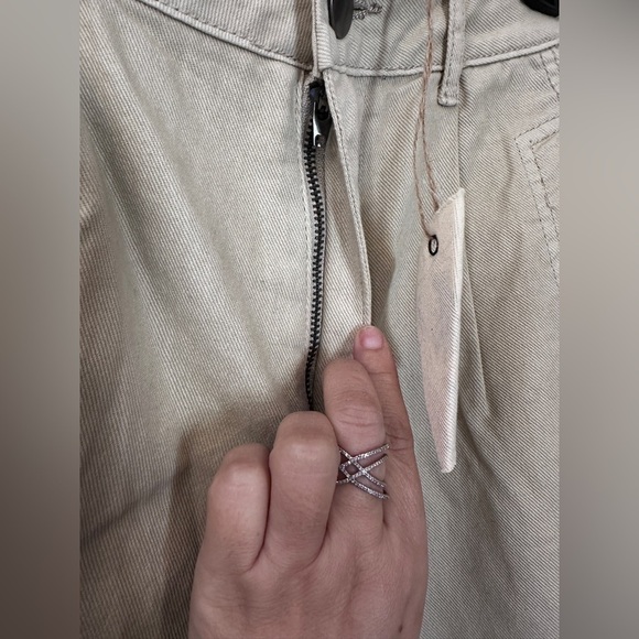 Easel Women’s Small Beige Utility Carpenter Pants 100% Cotton High Waist - Picture 6 of 13